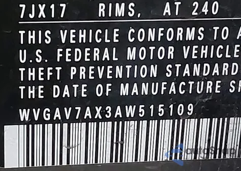 2010 Volkswagen Tiguan S from USA, damaged, VIN WVGAV7AX3AW515109